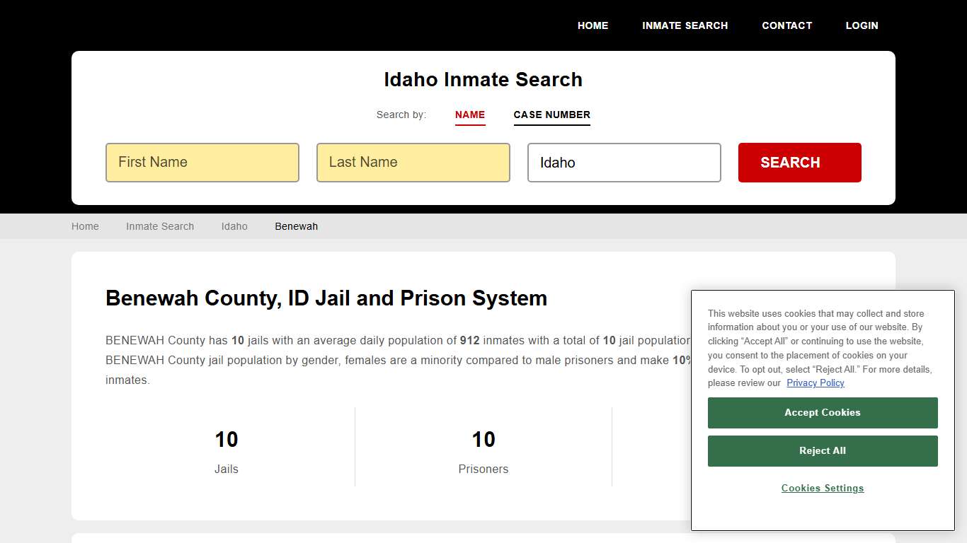 Benewah County, ID Inmate Search - StateCourts